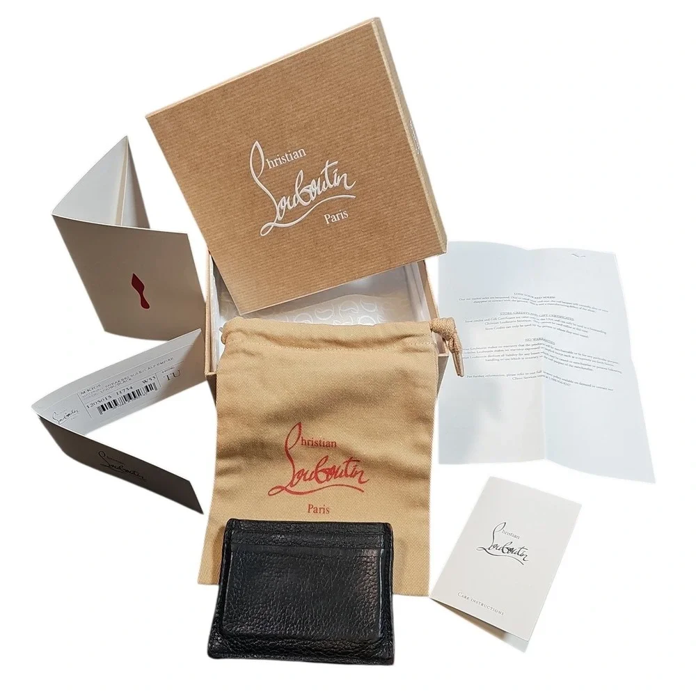 Christian Louboutin Red & Black Leather Card Holder